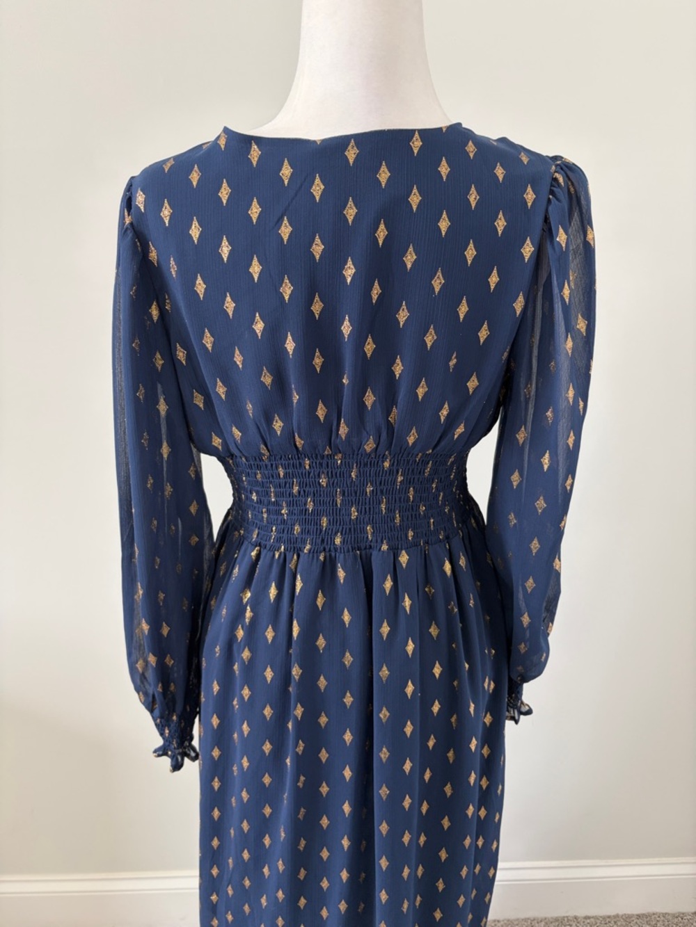 Forever 21 Navy Maxi Dress with Gold Print - Picture 5 of 5